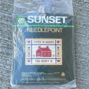 Sunset Needlepoint Home is Where the Heart Is Longstitch NEW NOS 5x7